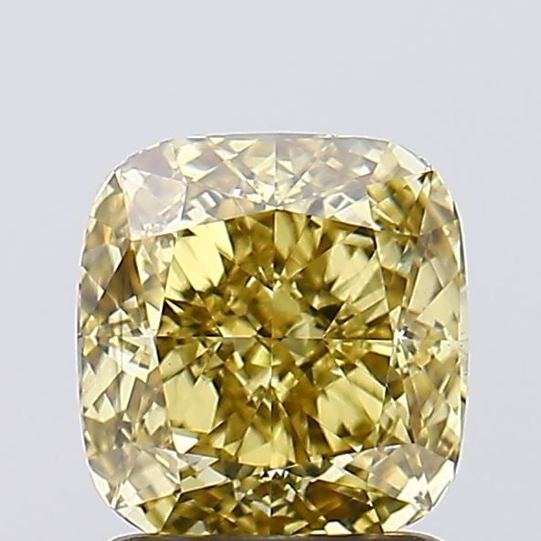 Loose Diamond - CUSHION MODIFIED 1.61ct Fancy Vivid Gray Yellow VS2: Loose Diamond - CUSHION MODIFIED 1.61ct Fancy Vivid Gray Yellow VS2 Source: This is a real non-mined Diamond that has been grown in a lab Shape: CUSHION MODIFIED Carats: 1.61 Color: Fancy Vivid Gray Y