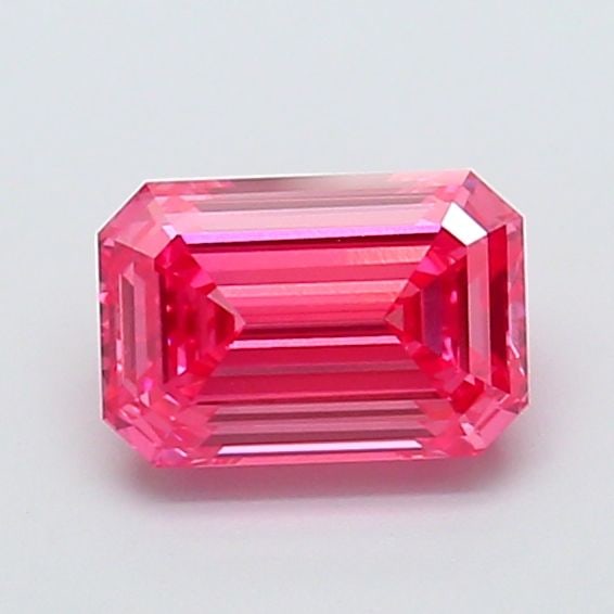 Loose Diamond - EMERALD 1.36ct Fancy Vivid Pink VVS2: Loose Diamond - EMERALD 1.36ct Fancy Vivid Pink VVS2 Source: This is a real non-mined Diamond that has been grown in a lab Shape: EMERALD Carats: 1.36 Color: Fancy Vivid Pink Certification: IGI Video: