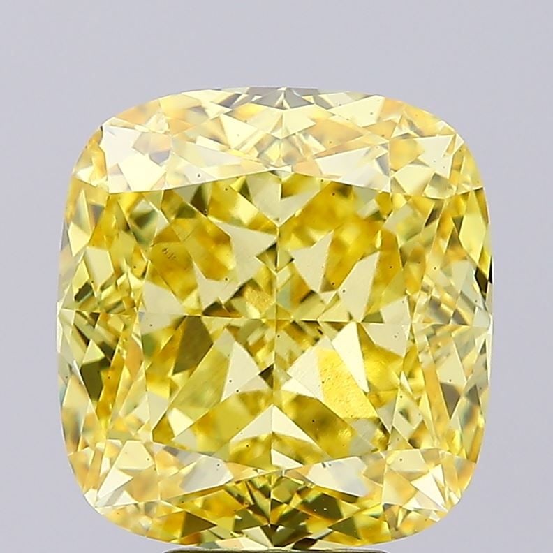 Loose Diamond - CUSHION MODIFIED 8.15ct Fancy Vivid Yellow VS2: Loose Diamond - CUSHION MODIFIED 8.15ct Fancy Vivid Yellow VS2 Source: This is a real non-mined Diamond that has been grown in a lab Shape: CUSHION MODIFIED Carats: 8.15 Color: Fancy Vivid Yellow Cert