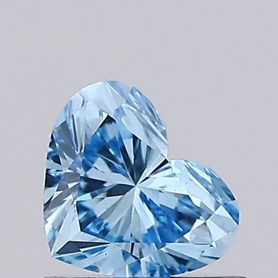 Loose Diamond - HEART 0.53ct Fancy Vivid Blue VS1: Loose Diamond - HEART 0.53ct Fancy Vivid Blue VS1 Source: This is a real non-mined Diamond that has been grown in a lab Shape: HEART Carats: 0.53 Color: Fancy Vivid Blue Certification: IGI Video:
