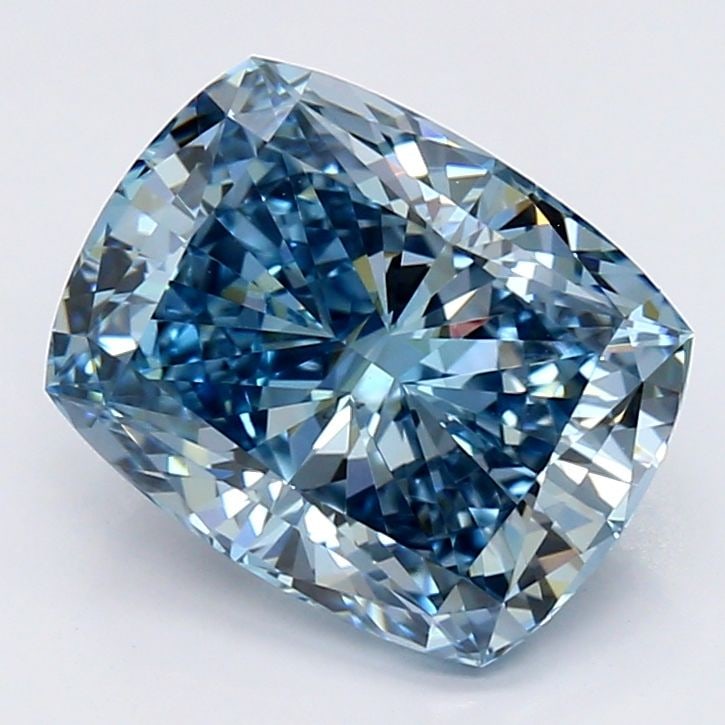 Loose Diamond - CUSHION BRILLIANT 1.87ct Fancy Vivid Blue VVS2: Loose Diamond - CUSHION BRILLIANT 1.87ct Fancy Vivid Blue VVS2 Source: This is a real non-mined Diamond that has been grown in a lab Shape: CUSHION BRILLIANT Carats: 1.87 Color: Fancy Vivid Blue Certi