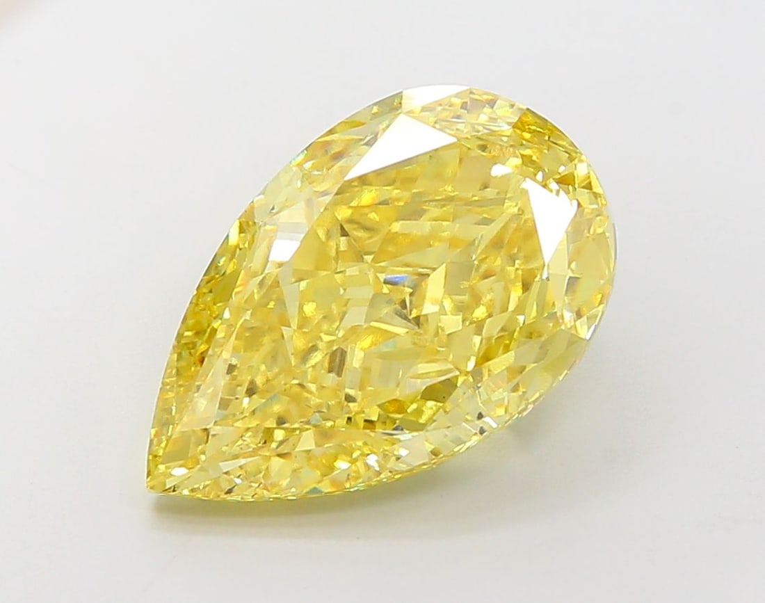 Loose Diamond - PEAR 15.05ct Fancy Vivid Yellow VS1 (1 of 1)