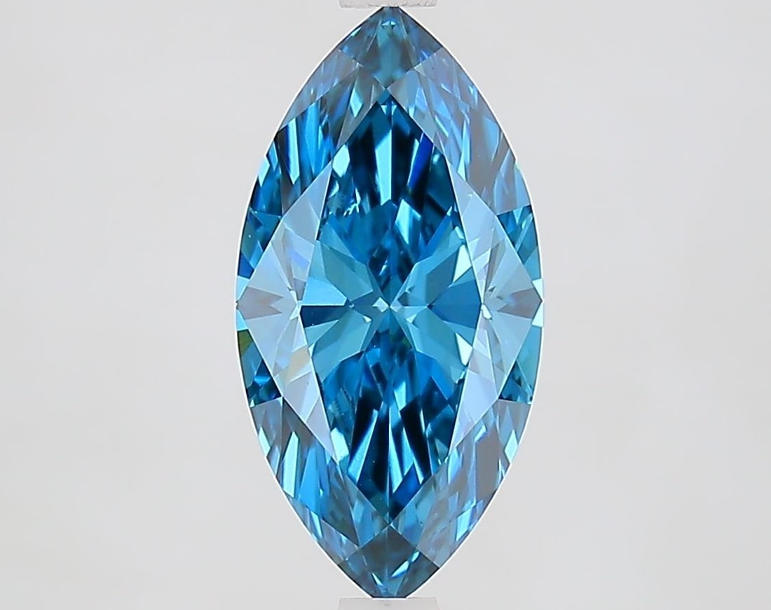 Loose Diamond - MARQUISE 2.1ct Fancy Vivid Blue VVS2: Loose Diamond - MARQUISE 2.1ct Fancy Vivid Blue VVS2 Source: This is a real non-mined Diamond that has been grown in a lab Shape: MARQUISE Carats: 2.1 Color: Fancy Vivid Blue Certification: IGI Video: