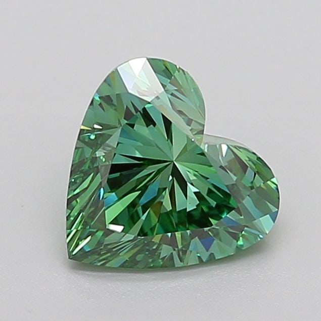 Loose Diamond - HEART 2.33ct Fancy Vivid Green VVS2: Loose Diamond - HEART 2.33ct Fancy Vivid Green VVS2 Source: This is a real non-mined Diamond that has been grown in a lab Shape: HEART Carats: 2.33 Color: Fancy Vivid Green Certification: IGI Video: