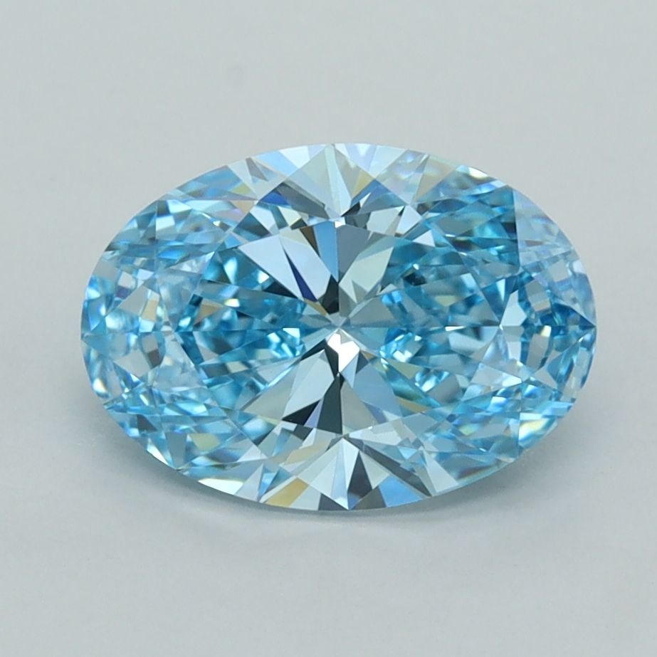 Loose Diamond - OVAL 1.92ct Fancy Vivid Blue VVS2: Loose Diamond - OVAL 1.92ct Fancy Vivid Blue VVS2 Source: This is a real non-mined Diamond that has been grown in a lab Shape: OVAL Carats: 1.92 Color: Fancy Vivid Blue Certification: IGI Video: