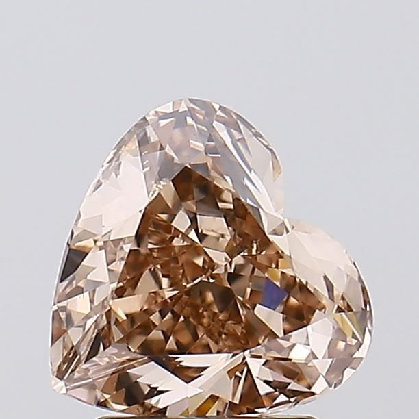 Loose Diamond - HEART 2.04ct Fancy Light Brown VS1: Loose Diamond - HEART 2.04ct Fancy Light Brown VS1 Source: This is a real non-mined Diamond that has been grown in a lab Shape: HEART Carats: 2.04 Color: Fancy Light Brown Certification: IGI Video: