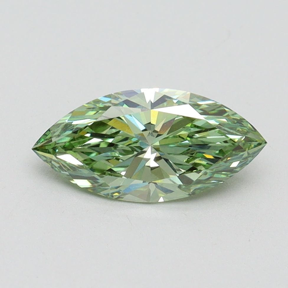 Loose Diamond - MARQUISE 1.06ct Fancy Vivid Green VS1: Loose Diamond - MARQUISE 1.06ct Fancy Vivid Green VS1 Source: This is a real non-mined Diamond that has been grown in a lab Shape: MARQUISE Carats: 1.06 Color: Fancy Vivid Green Certification: IGI Vid