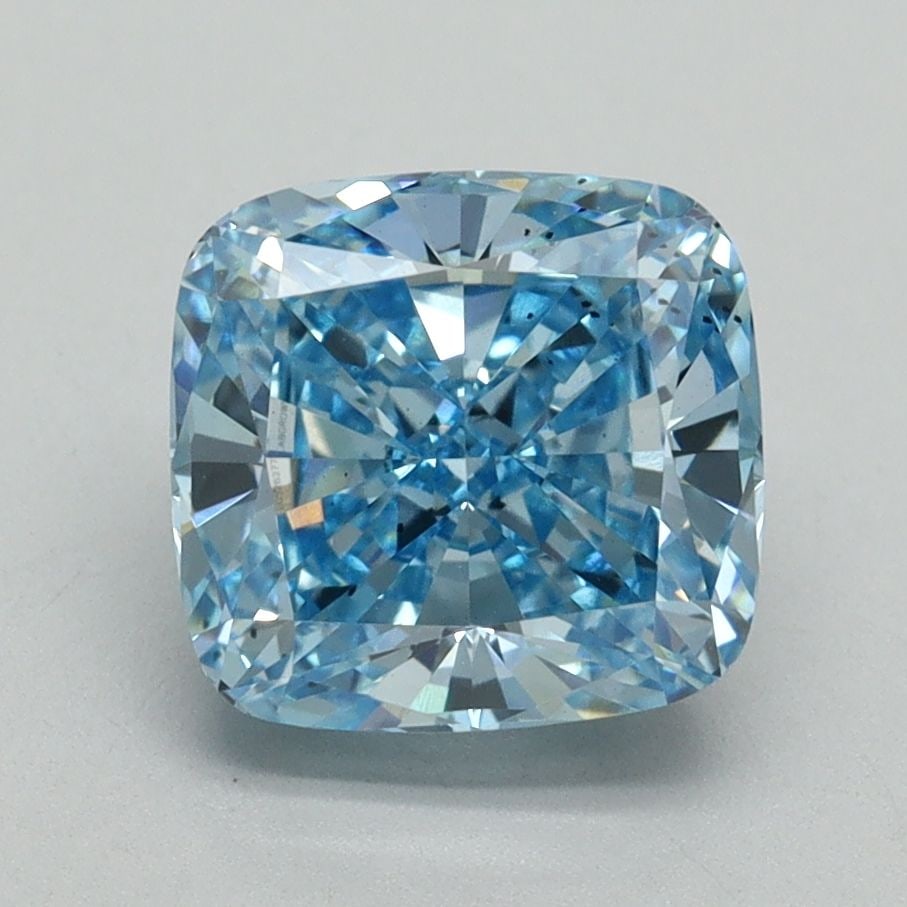 Loose Diamond - CUSHION BRILLIANT 2.37ct Fancy Vivid Blue SI1: Loose Diamond - CUSHION BRILLIANT 2.37ct Fancy Vivid Blue SI1 Source: This is a real non-mined Diamond that has been grown in a lab Shape: CUSHION BRILLIANT Carats: 2.37 Color: Fancy Vivid Blue Certif