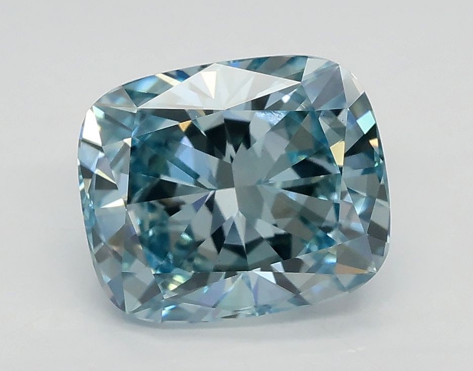 Loose Diamond - CUSHION BRILLIANT 2.03ct Fancy Intense Greenish Blue SI2 (1 of 1)