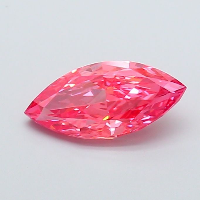 Loose Diamond - MARQUISE 2.5ct Fancy Vivid Pink VVS2: Loose Diamond - MARQUISE 2.5ct Fancy Vivid Pink VVS2 Source: This is a real non-mined Diamond that has been grown in a lab Shape: MARQUISE Carats: 2.5 Color: Fancy Vivid Pink Certification: IGI Video: