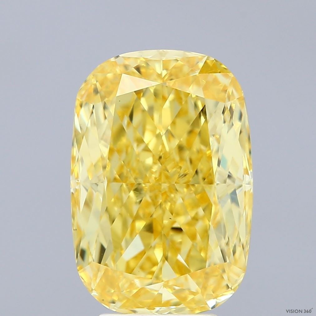 Loose Diamond - CUSHION MODIFIED 6.01ct Fancy Vivid Yellow VS1: Loose Diamond - CUSHION MODIFIED 6.01ct Fancy Vivid Yellow VS1 Source: This is a real non-mined Diamond that has been grown in a lab Shape: CUSHION MODIFIED Carats: 6.01 Color: Fancy Vivid Yellow Cert