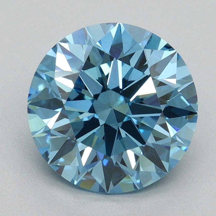 Ideal Loose Diamond - ROUND 2.64ct Fancy Vivid Blue VVS2: Ideal Loose Diamond - ROUND 2.64ct Fancy Vivid Blue VVS2 Source: This is a real non-mined Diamond that has been grown in a lab Shape: ROUND Carats: 2.64 Color: Fancy Vivid Blue Certification: IGI Vide