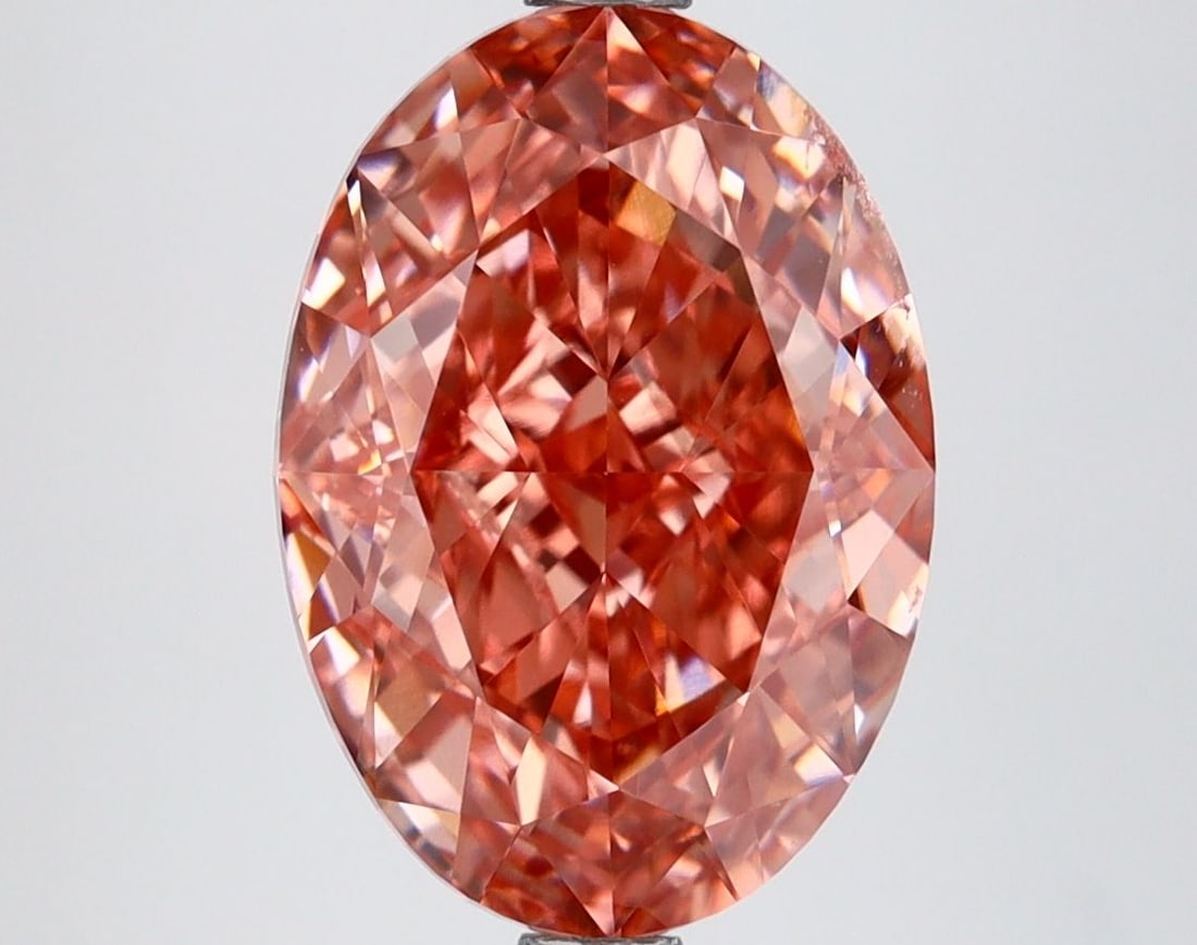 Loose Diamond - OVAL 4.32ct Fancy Vivid Brownish Pink VVS2: Loose Diamond - OVAL 4.32ct Fancy Vivid Brownish Pink VVS2 Source: This is a real non-mined Diamond that has been grown in a lab Shape: OVAL Carats: 4.32 Color: Fancy Vivid Brownish Pink Certification