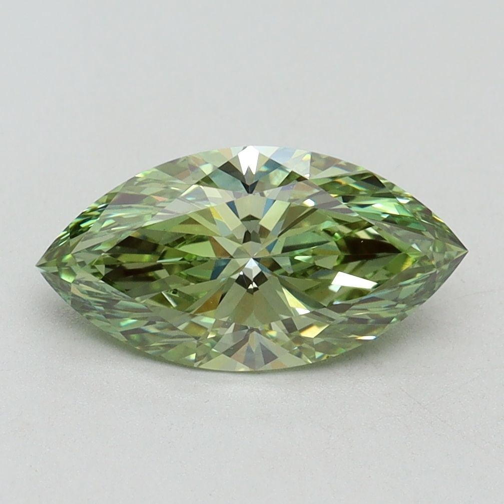 Loose Diamond - MARQUISE 1.56ct Fancy Vivid Green VS1: Loose Diamond - MARQUISE 1.56ct Fancy Vivid Green VS1 Source: This is a real non-mined Diamond that has been grown in a lab Shape: MARQUISE Carats: 1.56 Color: Fancy Vivid Green Certification: IGI Vid