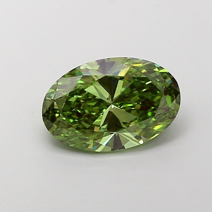 Loose Diamond - OVAL 2.5ct Fancy Vivid Green VVS2: Loose Diamond - OVAL 2.5ct Fancy Vivid Green VVS2 Source: This is a real non-mined Diamond that has been grown in a lab Shape: OVAL Carats: 2.5 Color: Fancy Vivid Green Certification: IGI Video: