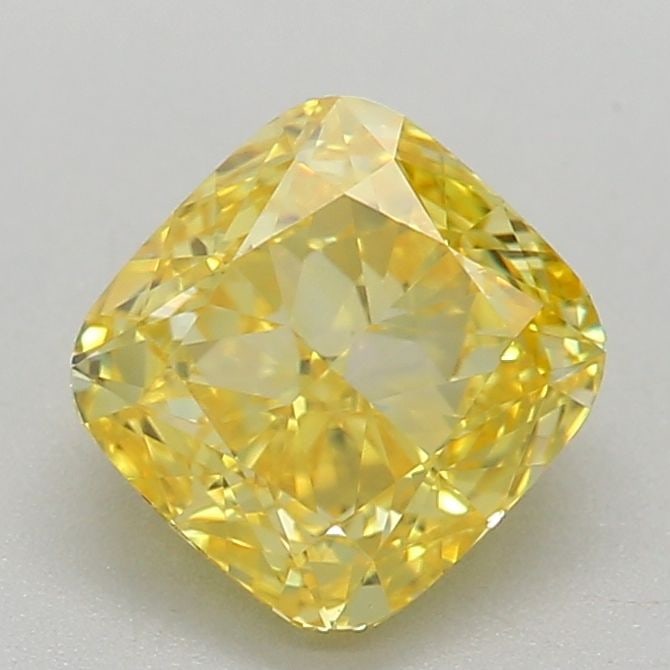 Loose Diamond - CUSHION BRILLIANT 0.79ct Fancy Vivid Yellow VVS1: Loose Diamond - CUSHION BRILLIANT 0.79ct Fancy Vivid Yellow VVS1 Source: This is a real non-mined Diamond that has been grown in a lab Shape: CUSHION BRILLIANT Carats: 0.79 Color: Fancy Vivid Yellow C
