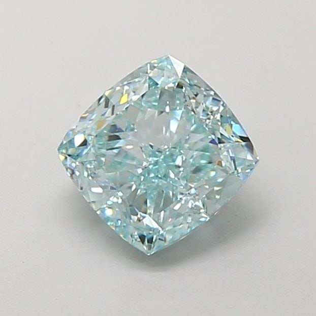 Loose Diamond - CUSHION MODIFIED 1.38ct Fancy Vivid Greenish Blue VS2: Loose Diamond - CUSHION MODIFIED 1.38ct Fancy Vivid Greenish Blue VS2 Source: This is a real non-mined Diamond that has been grown in a lab Shape: CUSHION MODIFIED Carats: 1.38 Color: Fancy Vivid Gree