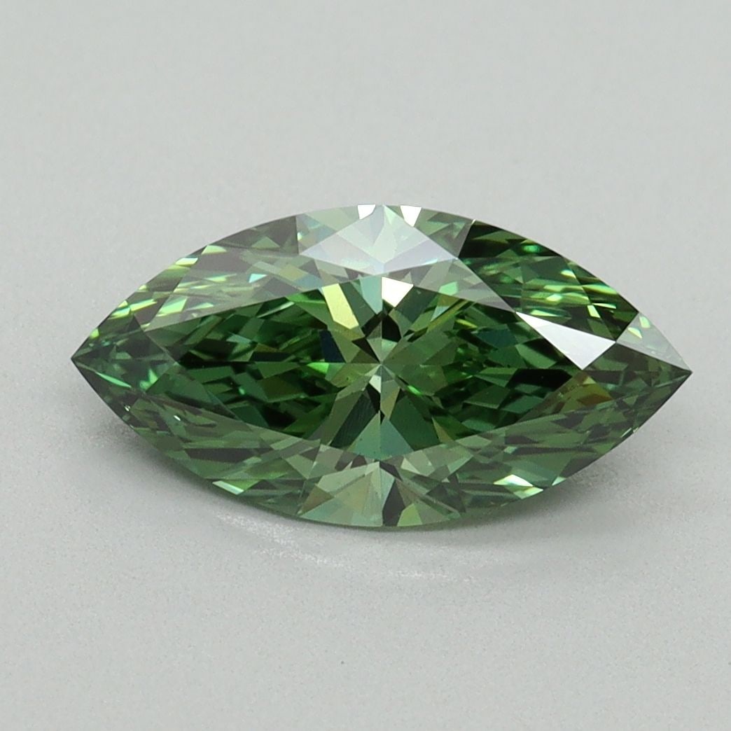Loose Diamond - MARQUISE 1.51ct Fancy Vivid Green VS2: Loose Diamond - MARQUISE 1.51ct Fancy Vivid Green VS2 Source: This is a real non-mined Diamond that has been grown in a lab Shape: MARQUISE Carats: 1.51 Color: Fancy Vivid Green Certification: IGI Vid