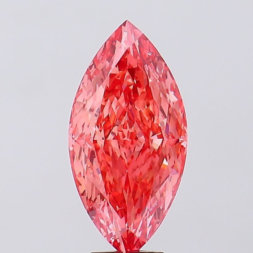 Loose Diamond - MARQUISE 7.57ct Fancy Vivid Pink VS1: Loose Diamond - MARQUISE 7.57ct Fancy Vivid Pink VS1 Source: This is a real non-mined Diamond that has been grown in a lab Shape: MARQUISE Carats: 7.57 Color: Fancy Vivid Pink Certification: IGI Video