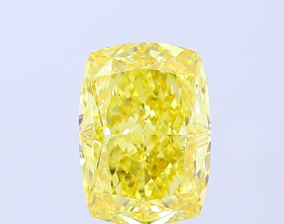 Loose Diamond - CUSHION MODIFIED 5.0ct Fancy Vivid Yellow VS1: Loose Diamond - CUSHION MODIFIED 5.0ct Fancy Vivid Yellow VS1 Source: This is a real non-mined Diamond that has been grown in a lab Shape: CUSHION MODIFIED Carats: 5.0 Color: Fancy Vivid Yellow Certif