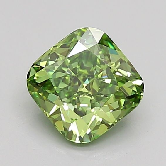 Loose Diamond - CUSHION MODIFIED 1.01ct Fancy Vivid Green VVS2: Loose Diamond - CUSHION MODIFIED 1.01ct Fancy Vivid Green VVS2 Source: This is a real non-mined Diamond that has been grown in a lab Shape: CUSHION MODIFIED Carats: 1.01 Color: Fancy Vivid Green Certi