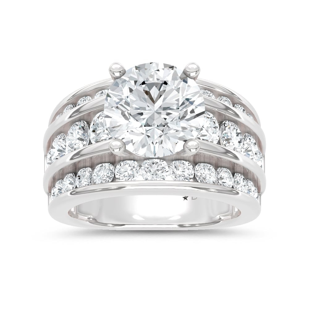 14K White Gold Lab Grown Diamond 5 1/2 Ct.Tw. Engagement Ring: 14K White Gold Lab Grown Diamond 5 1/2 Ct.Tw. Engagement Ring 14k White Gold Stone Color: D-f Stone Clarity: Vs Each ring is presented in standard size 6.5. Complimentary resizing is available between