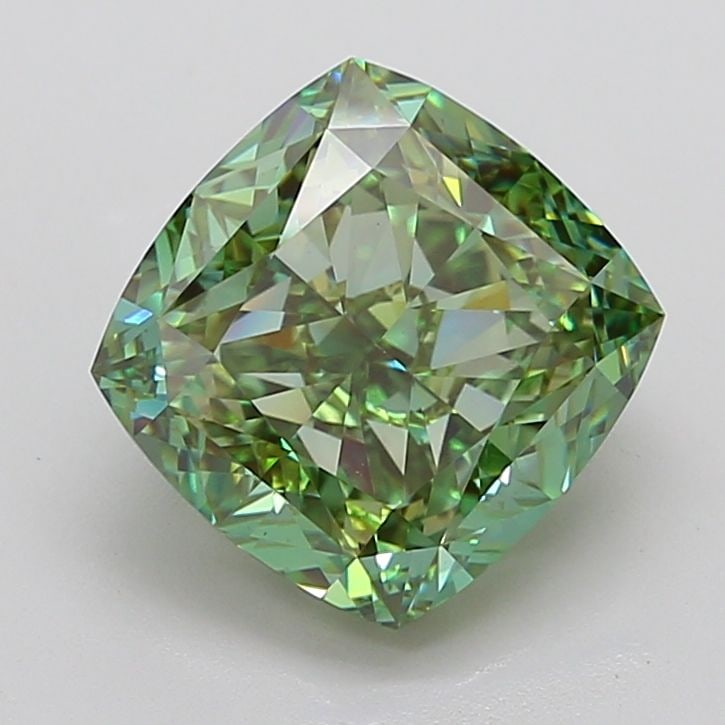 Loose Diamond - CUSHION MODIFIED 8.73ct Fancy Vivid Green VS2: Loose Diamond - CUSHION MODIFIED 8.73ct Fancy Vivid Green VS2 Source: This is a real non-mined Diamond that has been grown in a lab Shape: CUSHION MODIFIED Carats: 8.73 Color: Fancy Vivid Green