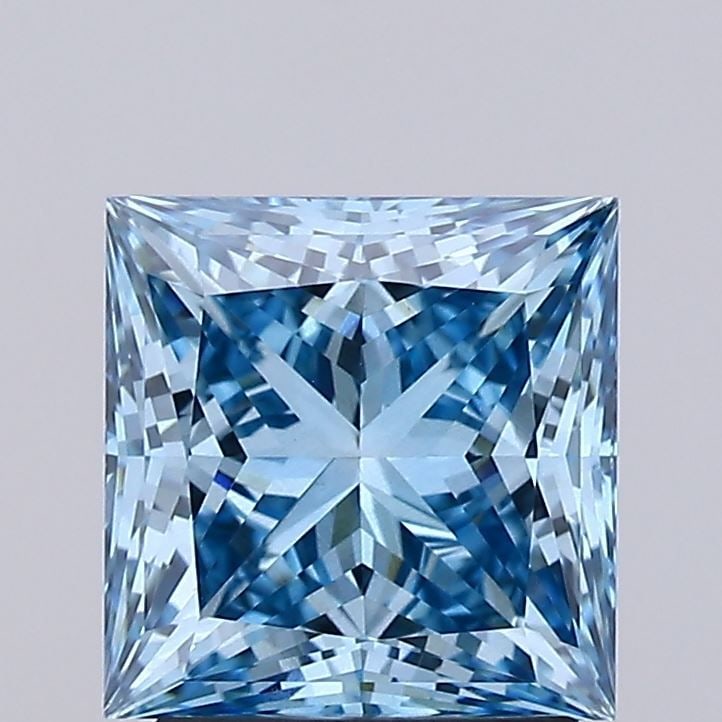 Loose Diamond - PRINCESS 2.22ct Fancy Vivid Blue VVS2: Loose Diamond - PRINCESS 2.22ct Fancy Vivid Blue VVS2 Source: This is a real non-mined Diamond that has been grown in a lab Shape: PRINCESS Carats: 2.22 Color: Fancy Vivid Blue Certification: IGI