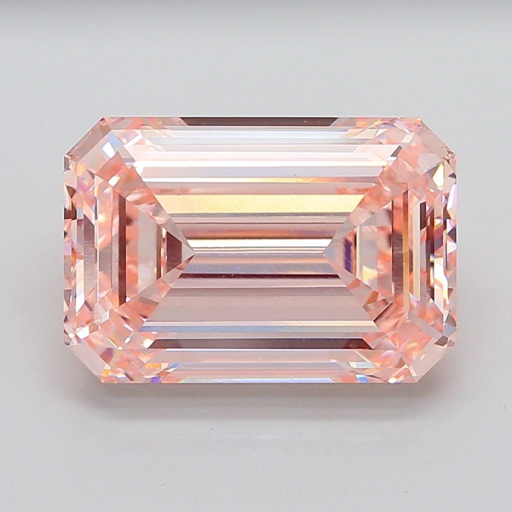 Loose Diamond - EMERALD 15.52ct Fancy Intense Pink VVS2: Loose Diamond - EMERALD 15.52ct Fancy Intense Pink VVS2 Source: This is a real non-mined Diamond that has been grown in a lab Shape: EMERALD Carats: 15.52 Color: Fancy Intense Pink Certification: