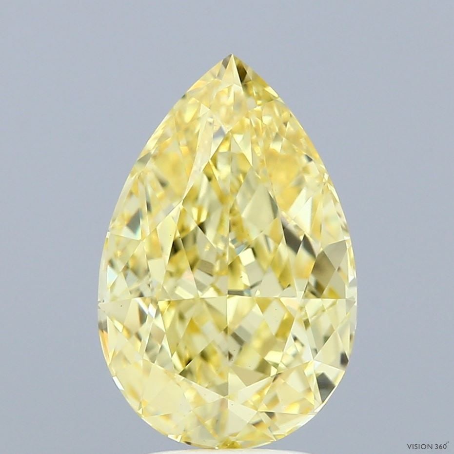 Loose Diamond - PEAR 4.05ct Fancy Intense Yellow VS1: Loose Diamond - PEAR 4.05ct Fancy Intense Yellow VS1 Source: This is a real non-mined Diamond that has been grown in a lab Shape: PEAR Carats: 4.05 Color: Fancy Intense Yellow Certification: IGI