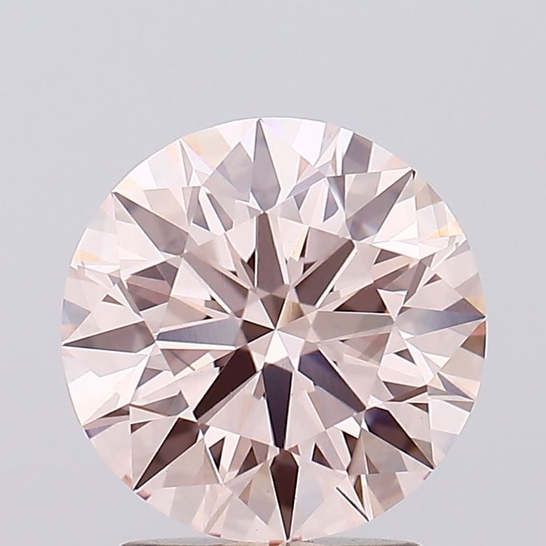 Ideal Loose Diamond - ROUND 2.1ct Fancy Pink VS1: Ideal Loose Diamond - ROUND 2.1ct Fancy Pink VS1 Source: This is a real non-mined Diamond that has been grown in a lab Shape: ROUND Carats: 2.1 Color: Fancy Pink Certification: IGI Video: Video Link