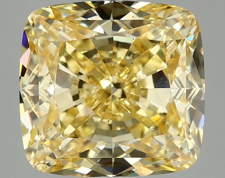 Loose Diamond - CUSHION MODIFIED 4.1ct Fancy Vivid Yellow VS2: Loose Diamond - CUSHION MODIFIED 4.1ct Fancy Vivid Yellow VS2 Source: This is a real non-mined Diamond that has been grown in a lab Shape: CUSHION MODIFIED Carats: 4.1 Color: Fancy Vivid Yellow