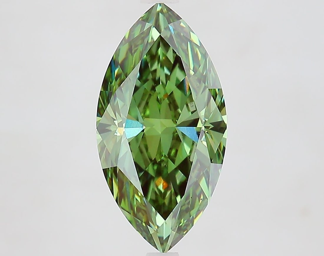 Loose Diamond - MARQUISE 3.0ct Fancy Vivid Green VVS2: Loose Diamond - MARQUISE 3.0ct Fancy Vivid Green VVS2 Source: This is a real non-mined Diamond that has been grown in a lab Shape: MARQUISE Carats: 3.0 Color: Fancy Vivid Green Certification: IGI