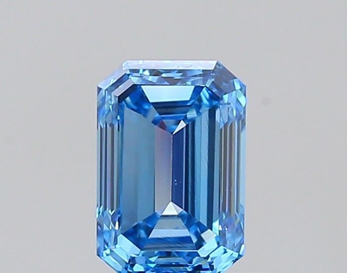 Loose Diamond - EMERALD 0.71ct Fancy Vivid Blue VVS1: Loose Diamond - EMERALD 0.71ct Fancy Vivid Blue VVS1 Source: This is a real non-mined Diamond that has been grown in a lab Shape: EMERALD Carats: 0.71 Color: Fancy Vivid Blue Certification: IGI