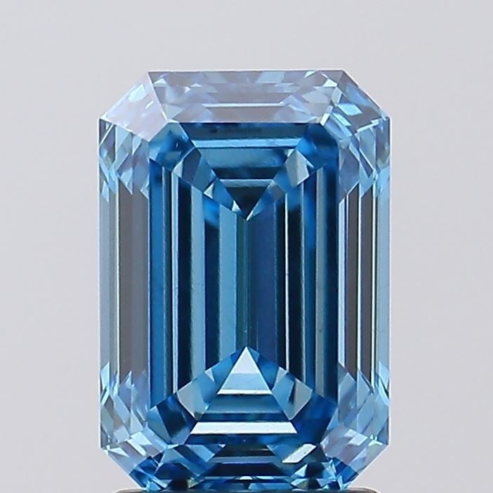 Loose Diamond - EMERALD 2.17ct Fancy Vivid Blue VS1: Loose Diamond - EMERALD 2.17ct Fancy Vivid Blue VS1 Source: This is a real non-mined Diamond that has been grown in a lab Shape: EMERALD Carats: 2.17 Color: Fancy Vivid Blue Certification: IGI