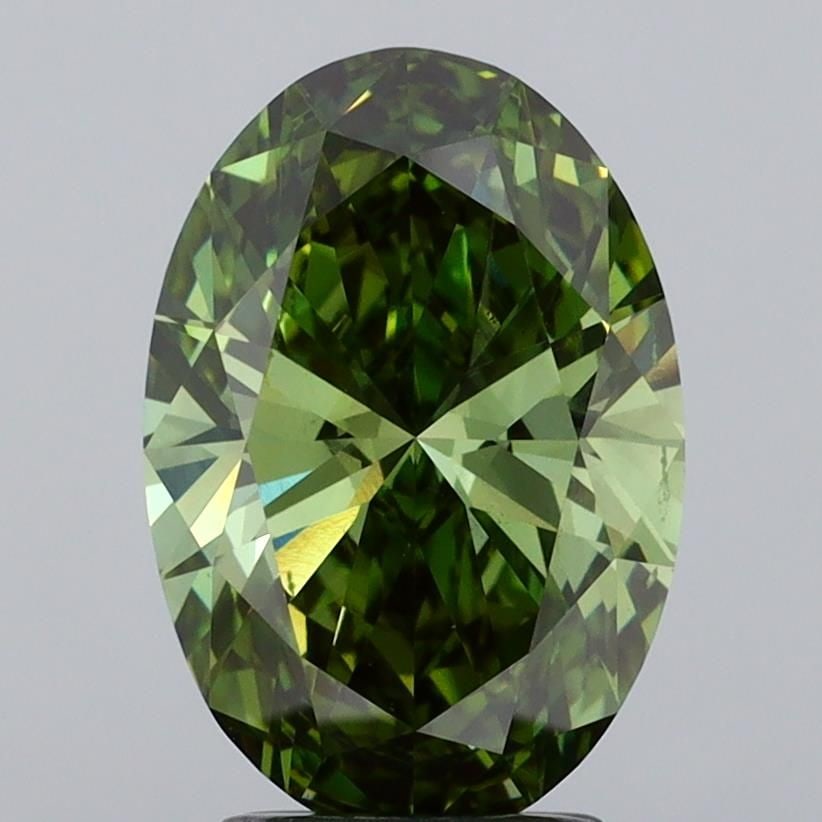Loose Diamond - OVAL 3.0ct Fancy Vivid Green VS2: Loose Diamond - OVAL 3.0ct Fancy Vivid Green VS2 Source: This is a real non-mined Diamond that has been grown in a lab Shape: OVAL Carats: 3.0 Color: Fancy Vivid Green Certification: IGI Video: