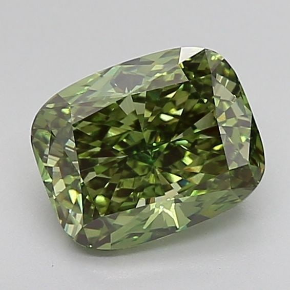 Loose Diamond - CUSHION BRILLIANT 2.57ct Fancy Vivid Green VS1 (1 of 1)