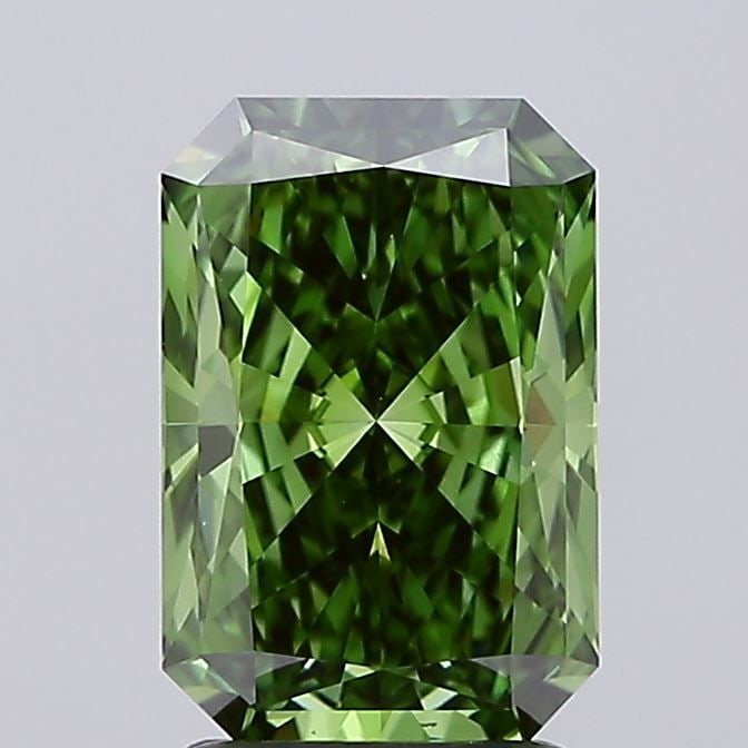 Loose Diamond - RADIANT 2.03ct Fancy Vivid Green VVS2: Loose Diamond - RADIANT 2.03ct Fancy Vivid Green VVS2 Source: This is a real non-mined Diamond that has been grown in a lab Shape: RADIANT Carats: 2.03 Color: Fancy Vivid Green Certification: IGI