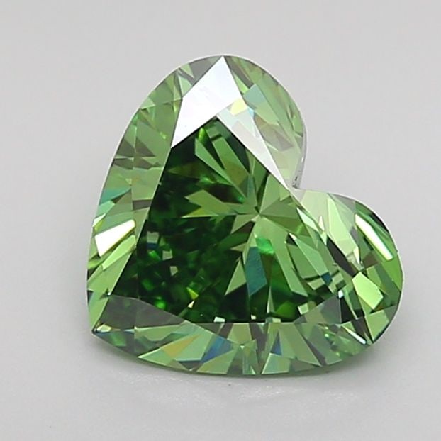 Loose Diamond - HEART 1.34ct Fancy Vivid Green VVS2: Loose Diamond - HEART 1.34ct Fancy Vivid Green VVS2 Source: This is a real non-mined Diamond that has been grown in a lab Shape: HEART Carats: 1.34 Color: Fancy Vivid Green Certification: IGI Video: