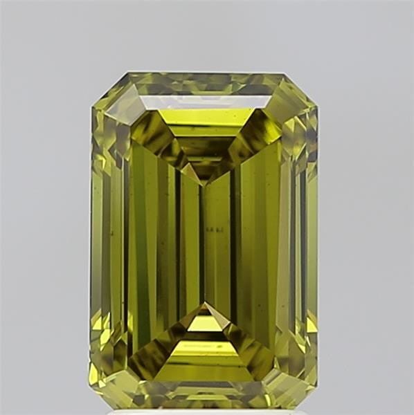 Loose Diamond - EMERALD 2.55ct Fancy Vivid Green VS2: Loose Diamond - EMERALD 2.55ct Fancy Vivid Green VS2 Source: This is a real non-mined Diamond that has been grown in a lab Shape: EMERALD Carats: 2.55 Color: Fancy Vivid Green Certification: IGI