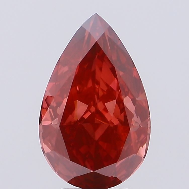 Loose Diamond - PEAR 4.88ct Fancy Vivid Red VS1: Loose Diamond - PEAR 4.88ct Fancy Vivid Red VS1 Source: This is a real non-mined Diamond that has been grown in a lab Shape: PEAR Carats: 4.88 Color: Fancy Vivid Red Certification: IGI Video: