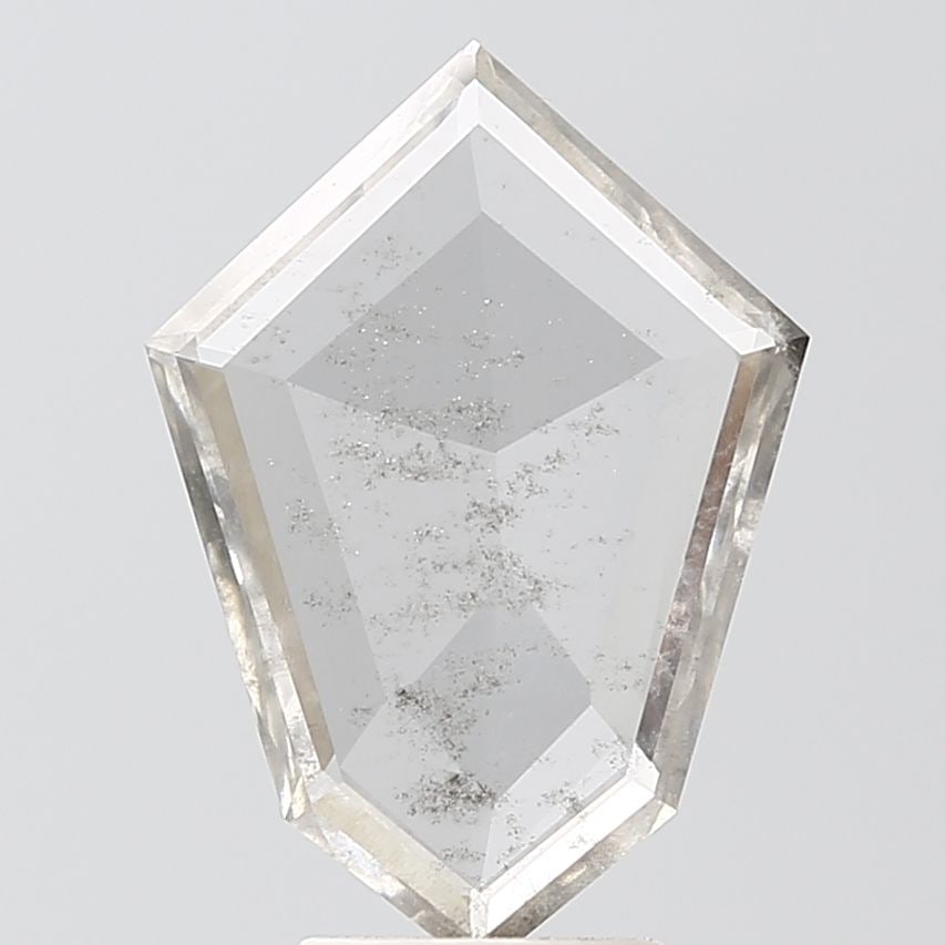 Loose Diamond - SHIELD 2.24ct Salt and Pepper I2: Loose Diamond - SHIELD 2.24ct Salt and Pepper I2 Source: This is a real non-mined Diamond that has been grown in a lab Shape: SHIELD Carats: 2.24 Color: Salt and Pepper Certification: NONE Video: