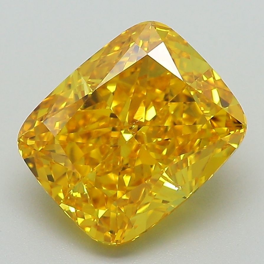 Loose Diamond - CUSHION MODIFIED 4.21ct Fancy Vivid Yellow VS2: Loose Diamond - CUSHION MODIFIED 4.21ct Fancy Vivid Yellow VS2 Source: This is a real non-mined Diamond that has been grown in a lab Shape: CUSHION MODIFIED Carats: 4.21 Color: Fancy Vivid Yellow Cert