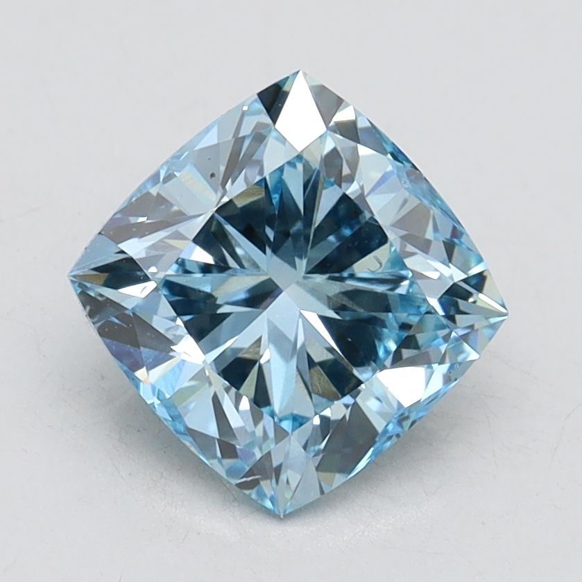 Loose Diamond - CUSHION BRILLIANT 1.81ct Fancy Vivid Blue VS2: Loose Diamond - CUSHION BRILLIANT 1.81ct Fancy Vivid Blue VS2 Source: This is a real non-mined Diamond that has been grown in a lab Shape: CUSHION BRILLIANT Carats: 1.81 Color: Fancy Vivid Blue