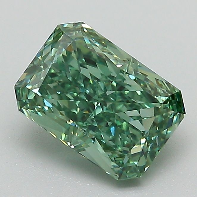 Loose Diamond - RADIANT 1.39ct Fancy Vivid Green VS1: Loose Diamond - RADIANT 1.39ct Fancy Vivid Green VS1 Source: This is a real non-mined Diamond that has been grown in a lab Shape: RADIANT Carats: 1.39 Color: Fancy Vivid Green Certification: IGI