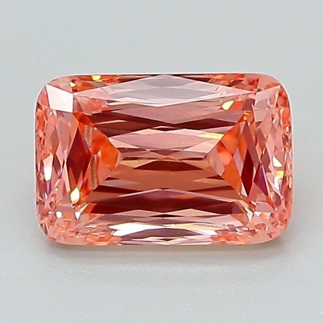 Loose Diamond - CUSHION MODIFIED 1.17ct Fancy Vivid Orange Pink VS1: Loose Diamond - CUSHION MODIFIED 1.17ct Fancy Vivid Orange Pink VS1 Source: This is a real non-mined Diamond that has been grown in a lab Shape: CUSHION MODIFIED Carats: 1.17 Color: Fancy Vivid Orange