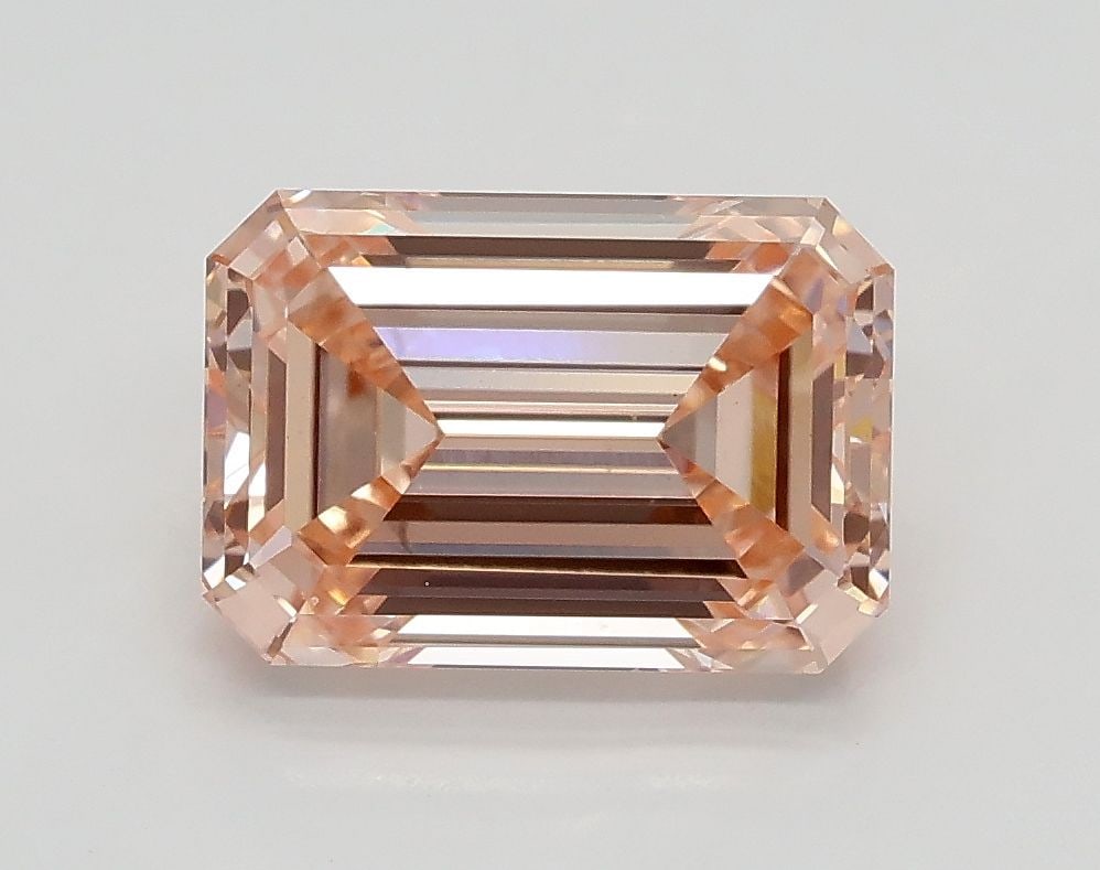 Loose Diamond - EMERALD 2.01ct Fancy Intense Orange Pink VS2: Loose Diamond - EMERALD 2.01ct Fancy Intense Orange Pink VS2 Source: This is a real non-mined Diamond that has been grown in a lab Shape: EMERALD Carats: 2.01 Color: Fancy Intense Orange Pink