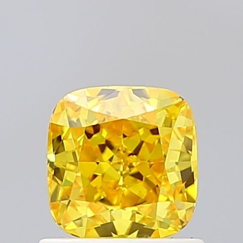 Loose Diamond - CUSHION MODIFIED 1.0ct Fancy Vivid Yellow VS1: Loose Diamond - CUSHION MODIFIED 1.0ct Fancy Vivid Yellow VS1 Source: This is a real non-mined Diamond that has been grown in a lab Shape: CUSHION MODIFIED Carats: 1.0 Color: Fancy Vivid Yellow Certif