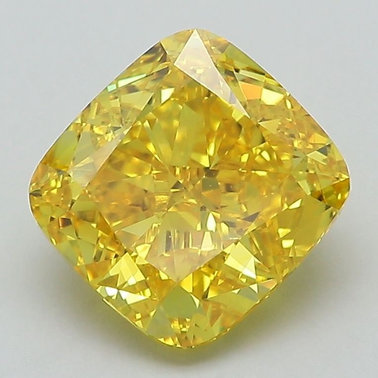 Loose Diamond - CUSHION BRILLIANT 2.74ct Fancy Vivid Yellow VVS1: Loose Diamond - CUSHION BRILLIANT 2.74ct Fancy Vivid Yellow VVS1 Source: This is a real non-mined Diamond that has been grown in a lab Shape: CUSHION BRILLIANT Carats: 2.74 Color: Fancy Vivid Yellow C