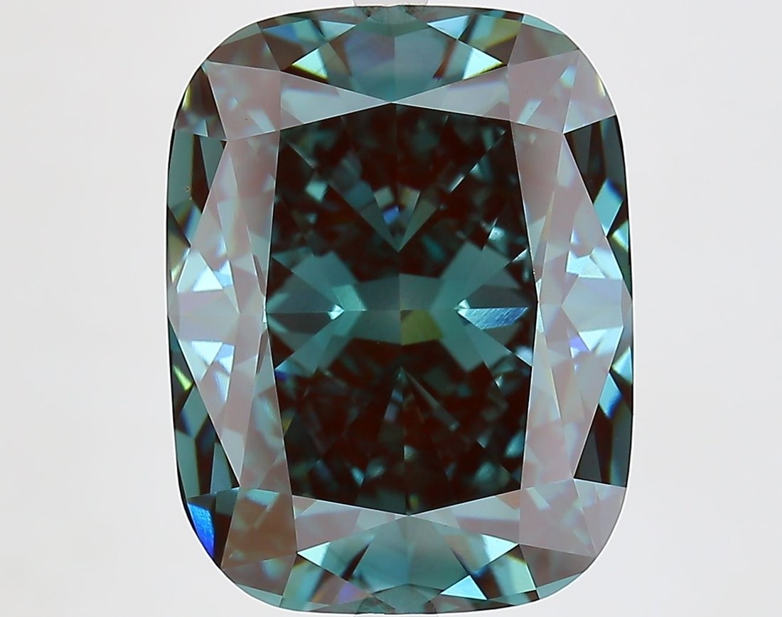 Loose Diamond - CUSHION MODIFIED 11.33ct Fancy Deep Green VS1: Loose Diamond - CUSHION MODIFIED 11.33ct Fancy Deep Green VS1 Source: This is a real non-mined Diamond that has been grown in a lab Shape: CUSHION MODIFIED Carats: 11.33 Color: Fancy Deep Green Certif